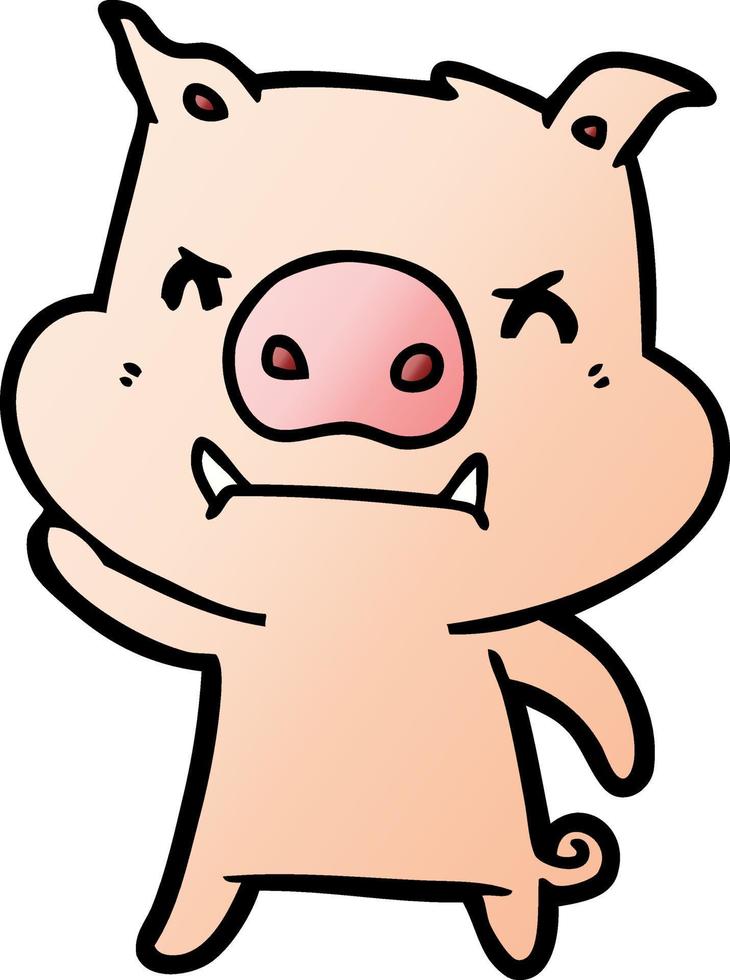 angry cartoon pig vector