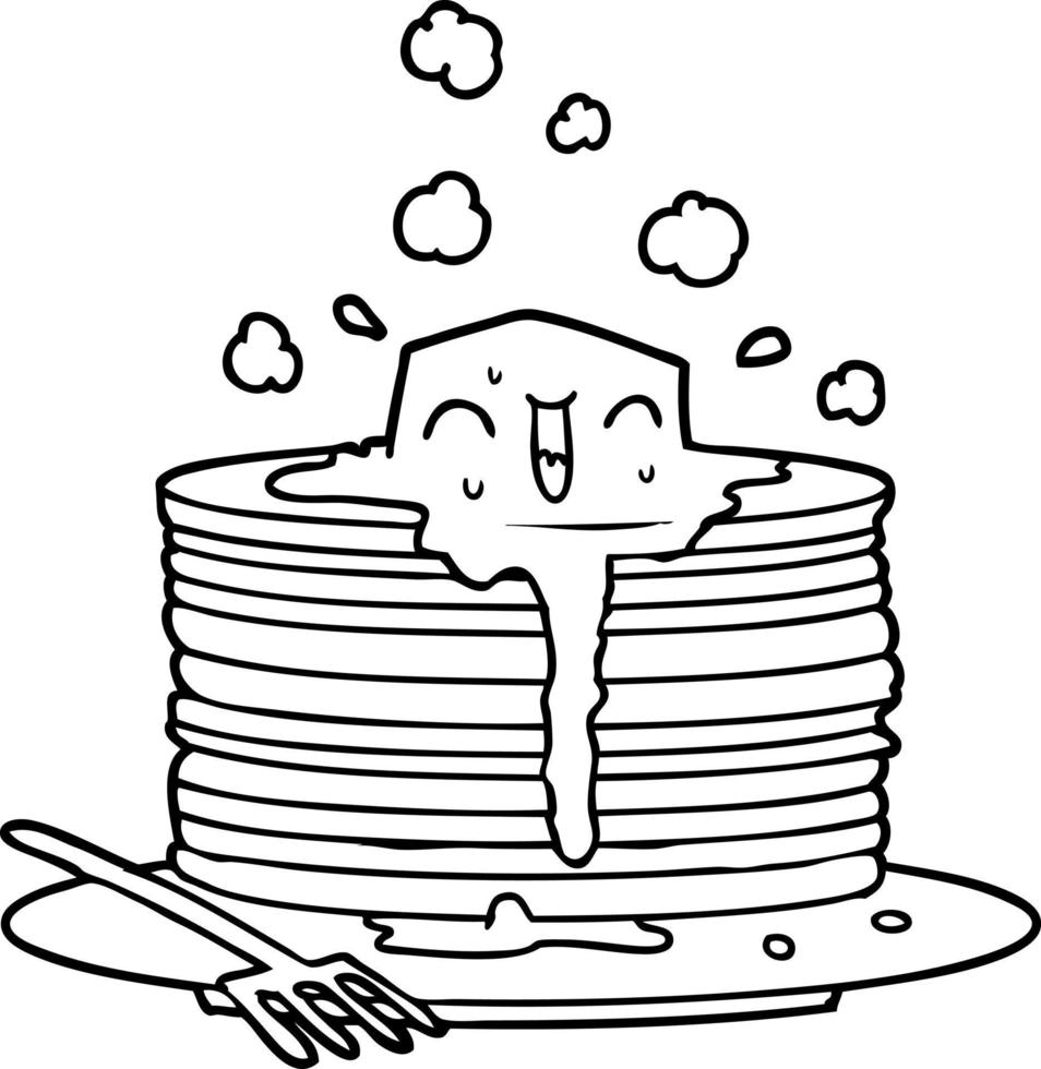 stack of tasty pancakes vector