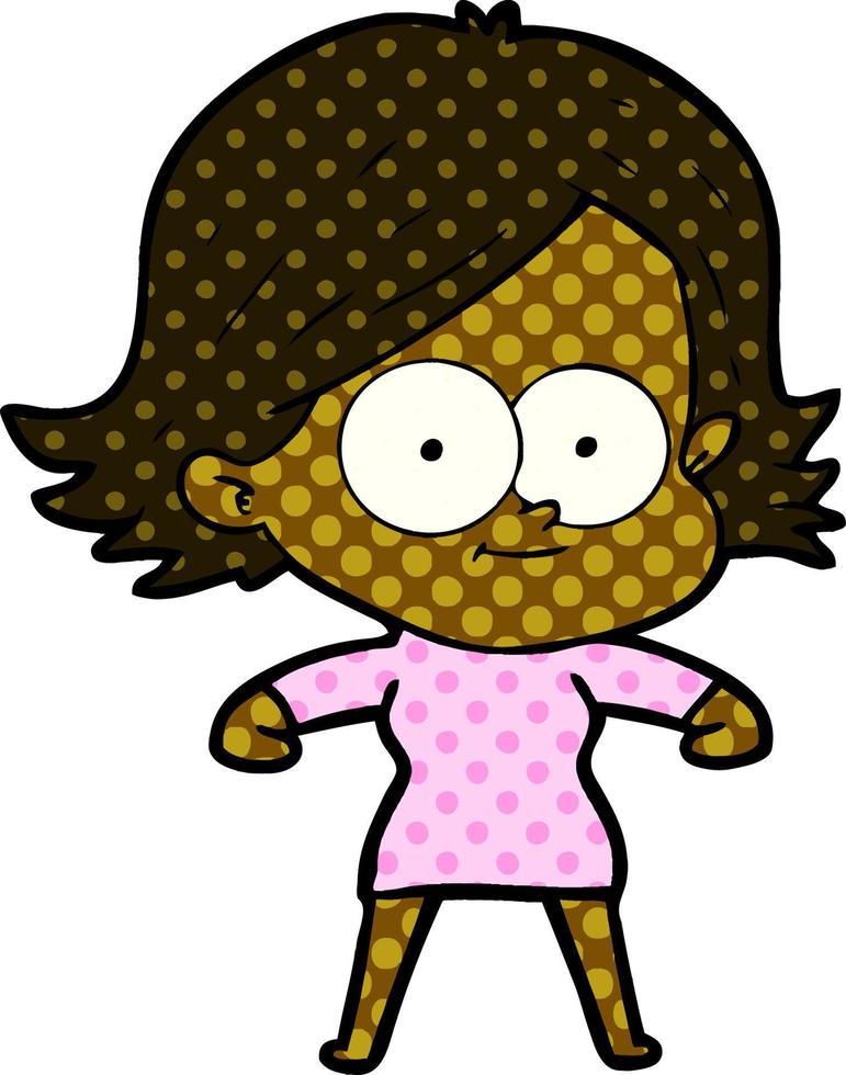 niña feliz de dibujos animados vector