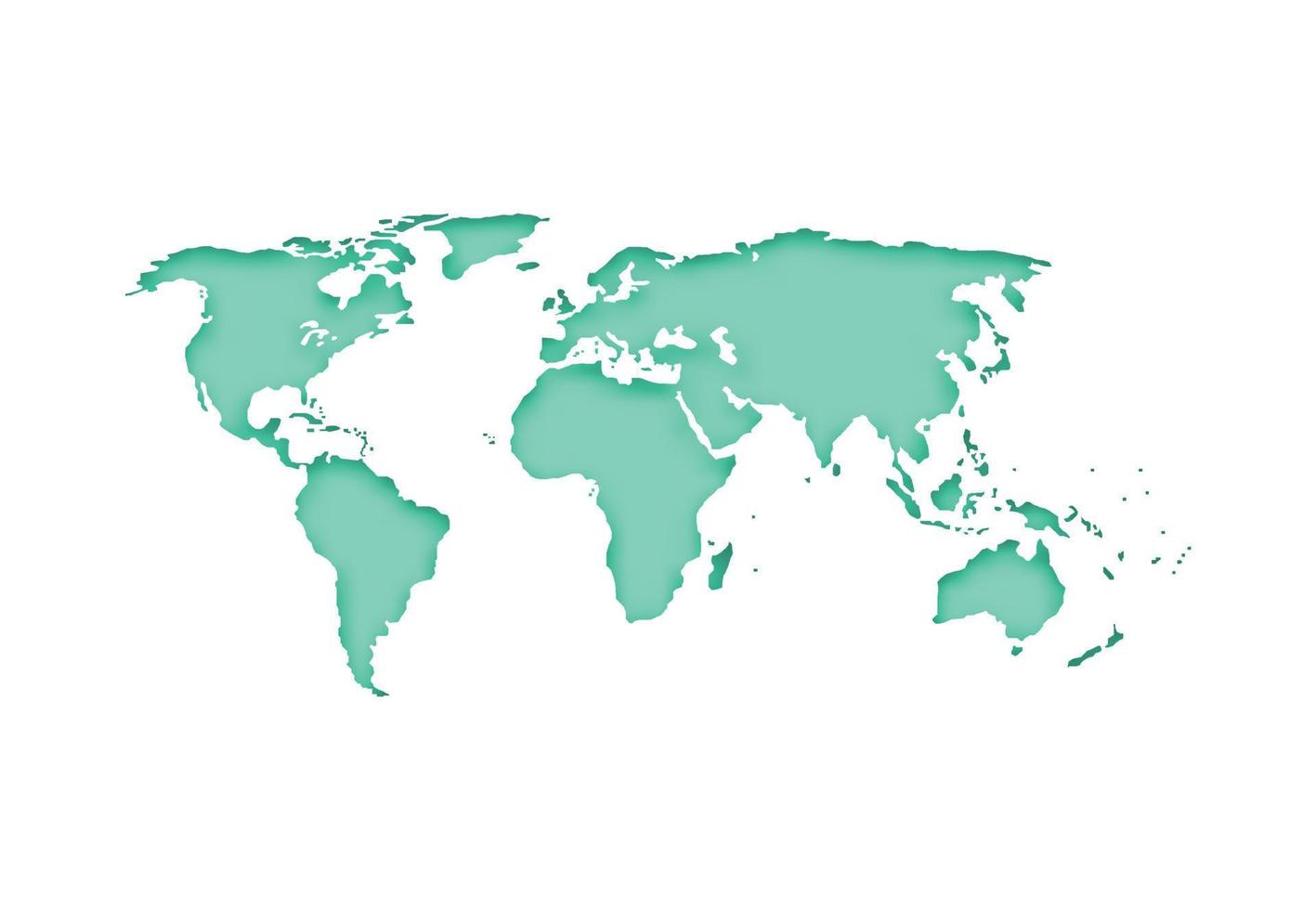 World map 3d. Earth blue map and shadow for business infographic, eco concept. Vector illustration