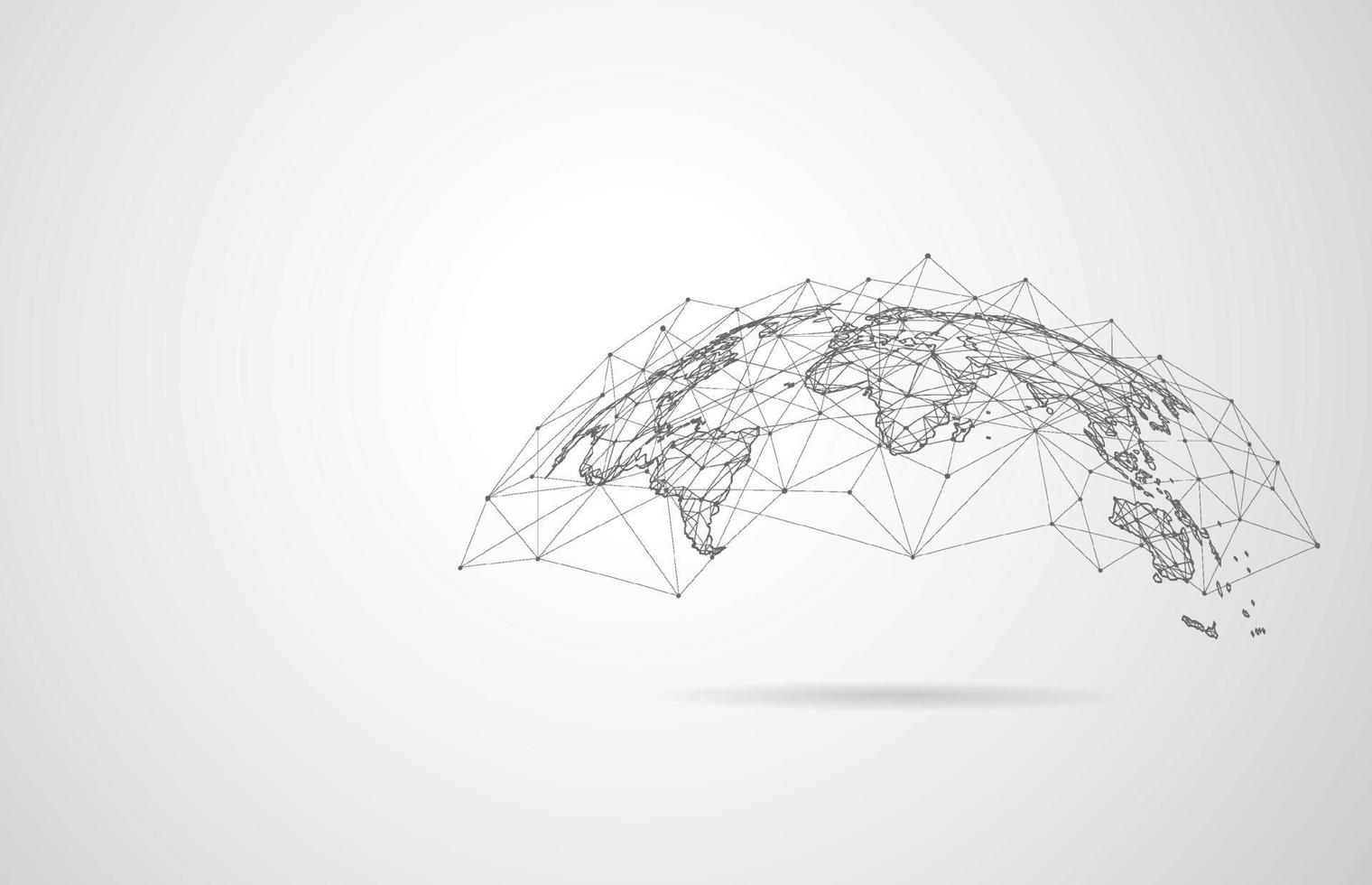 Global network connection. World map point and line composition concept of global business. Vector Illustration