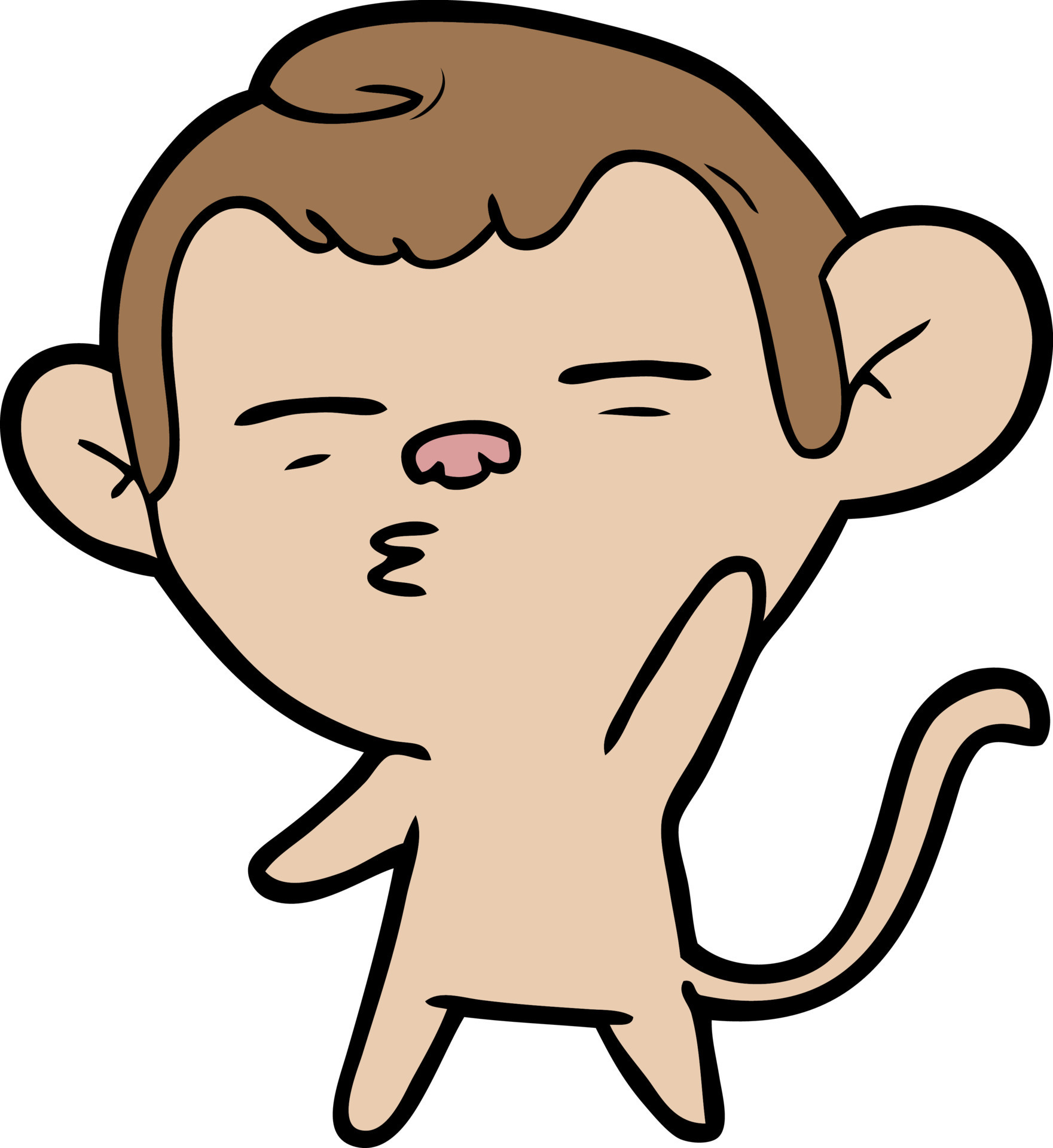 cartoon suspicious monkey 12410370 Vector Art at Vecteezy