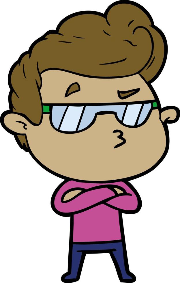 cartoon cool guy vector