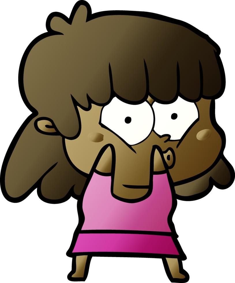 niña silbando de dibujos animados vector