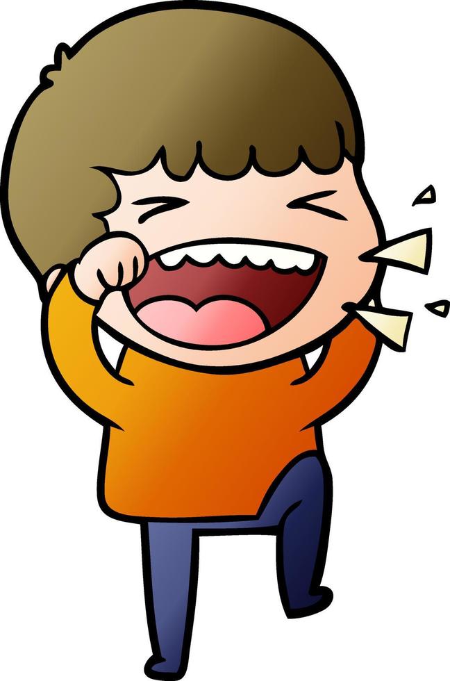 cartoon laughing man vector