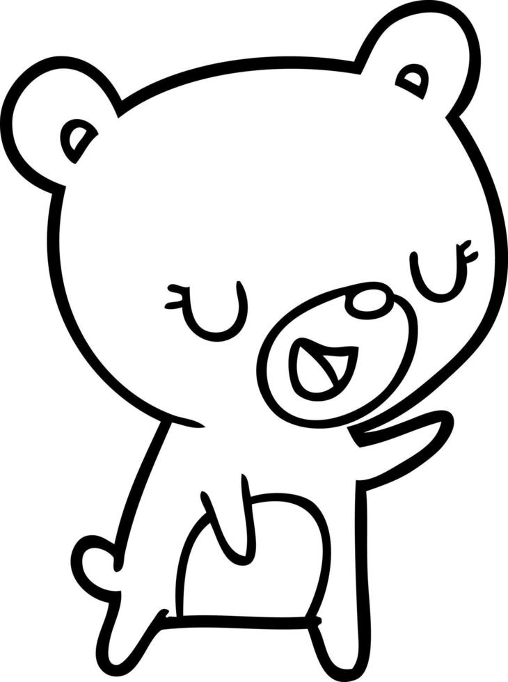 dibujo lineal de un oso vector