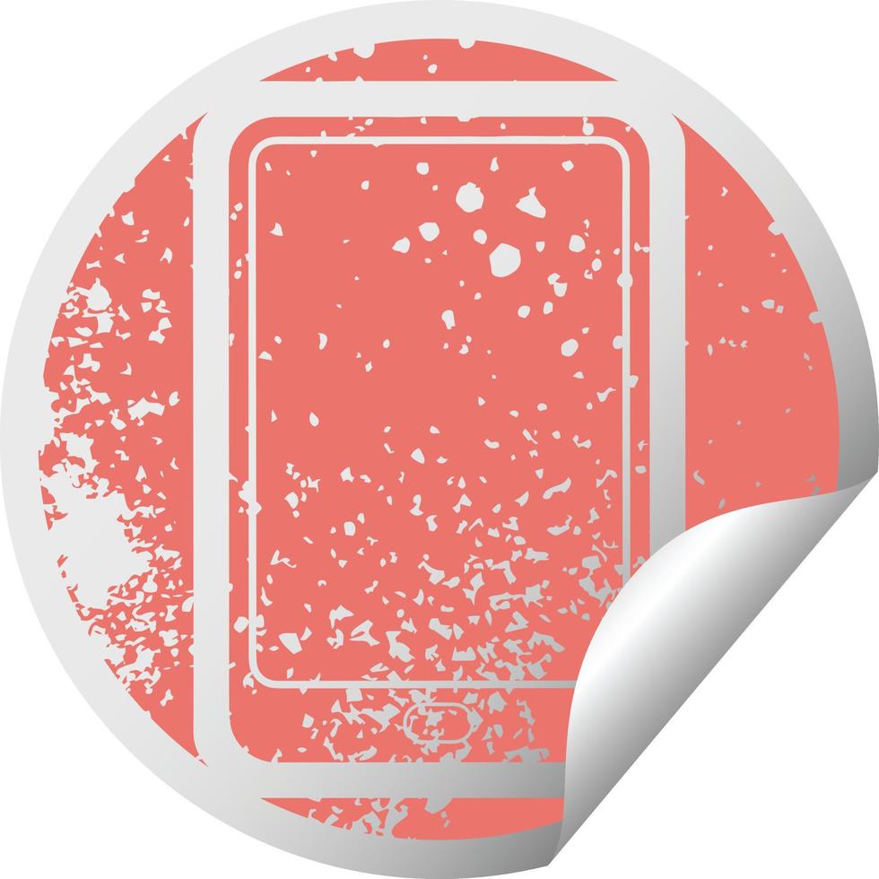 distressed sticker icon illustration of a tablet computer vector