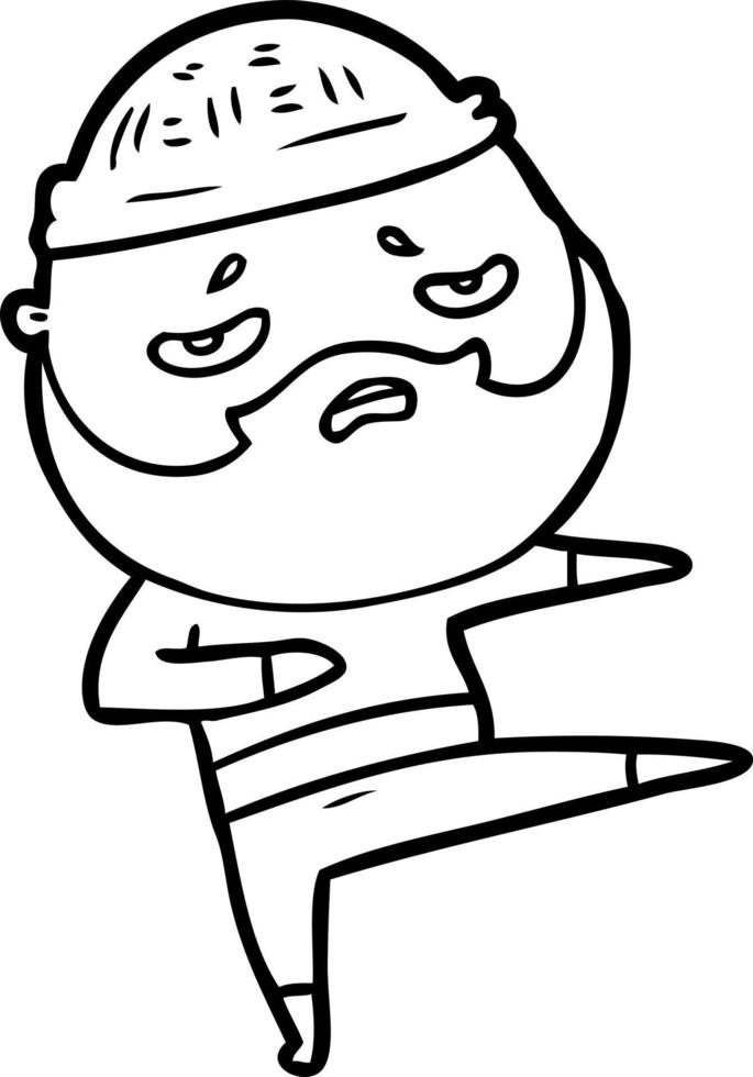 cartoon worried man with beard vector