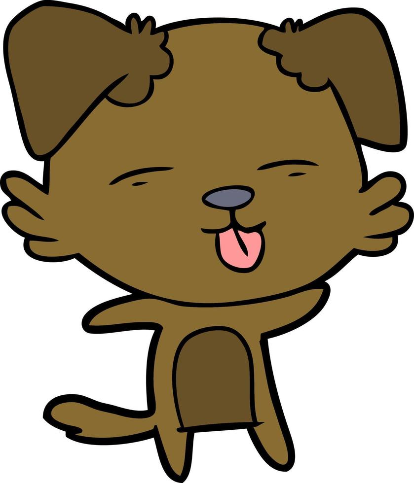 cartoon dog sticking out tongue vector