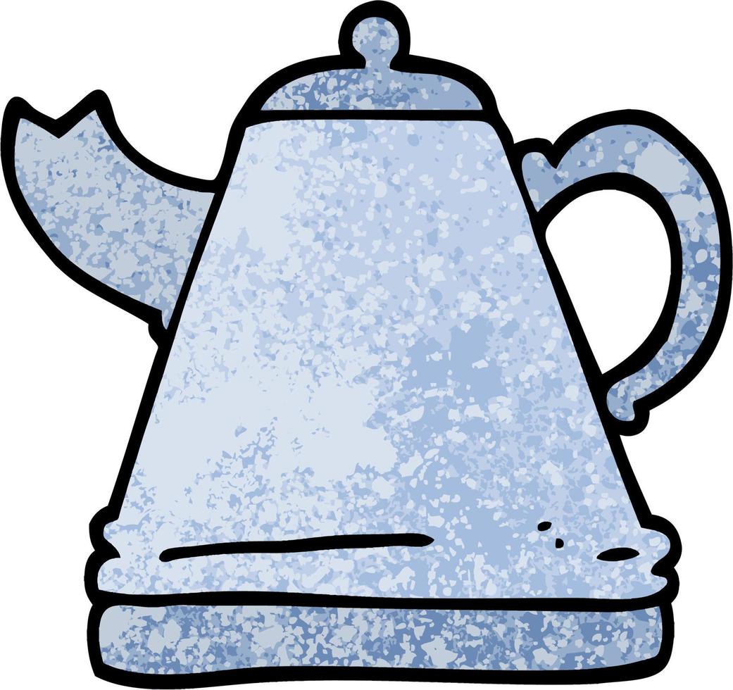 grunge textured illustration cartoon kettle vector