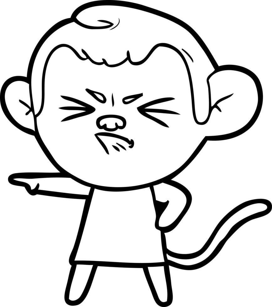 cartoon annoyed monkey vector