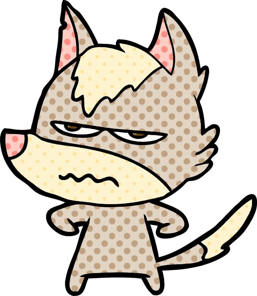 cartoon annoyed wolf vector