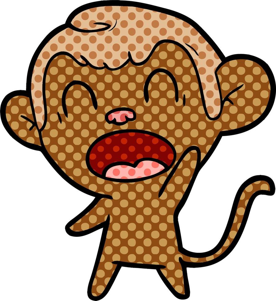 shouting cartoon monkey vector