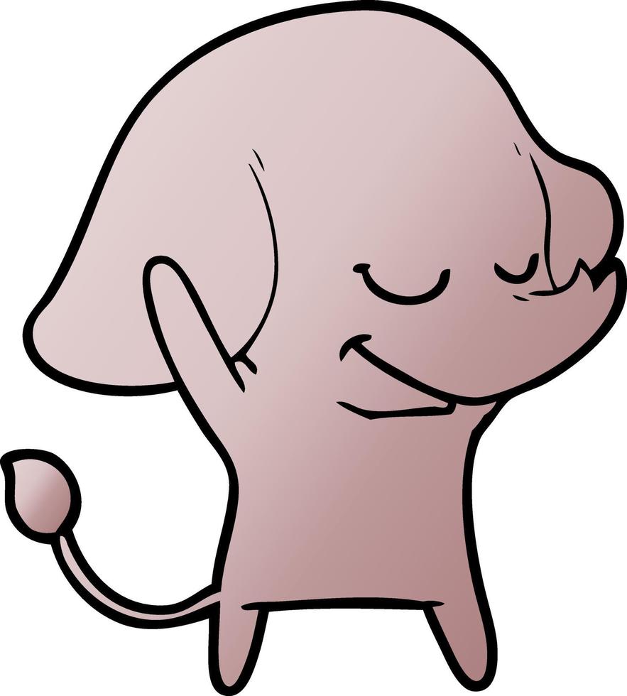 cartoon smiling elephant vector