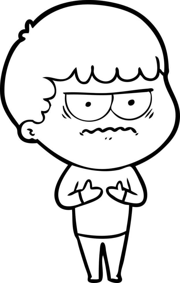 cartoon annoyed man vector