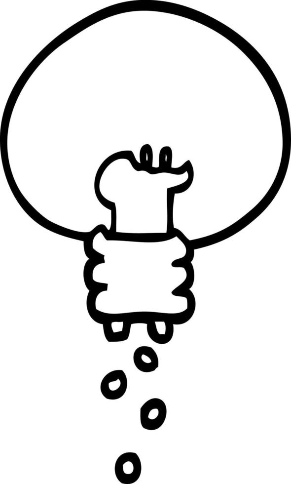 black and white cartoon shining light bulb vector