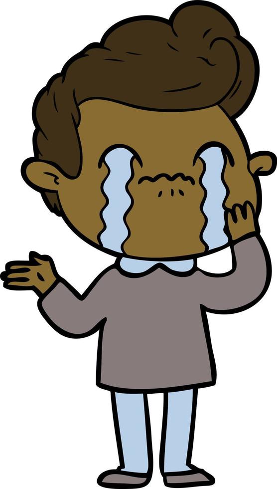 cartoon man crying vector