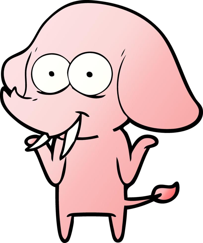 happy cartoon elephant vector