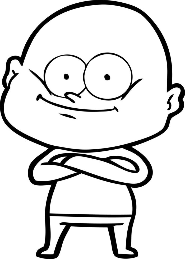 cartoon bald man staring vector