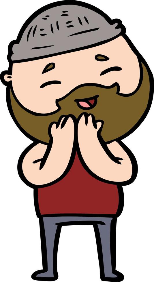 cartoon happy bearded man vector