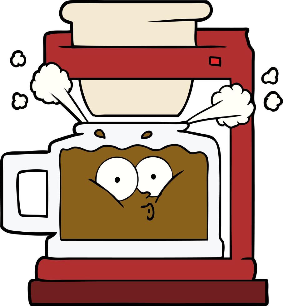 steaming hot coffee pot vector