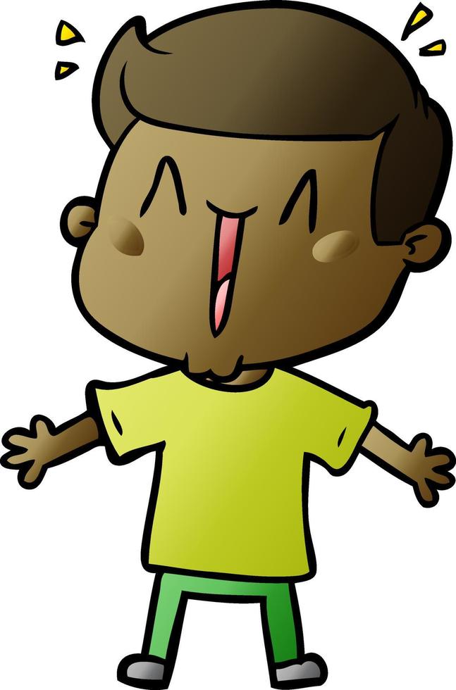 cartoon excited man vector