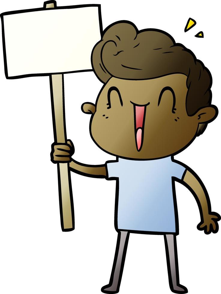cartoon excited man vector
