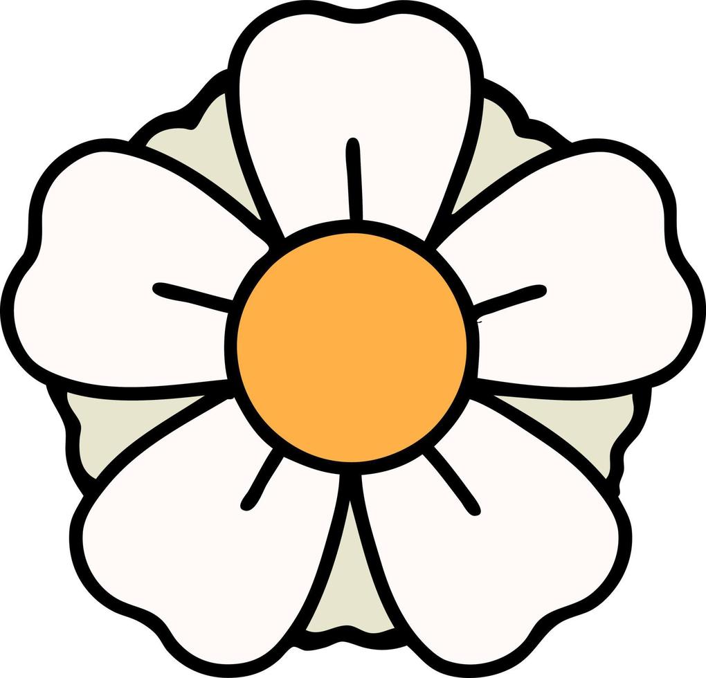 traditional tattoo of a flower vector