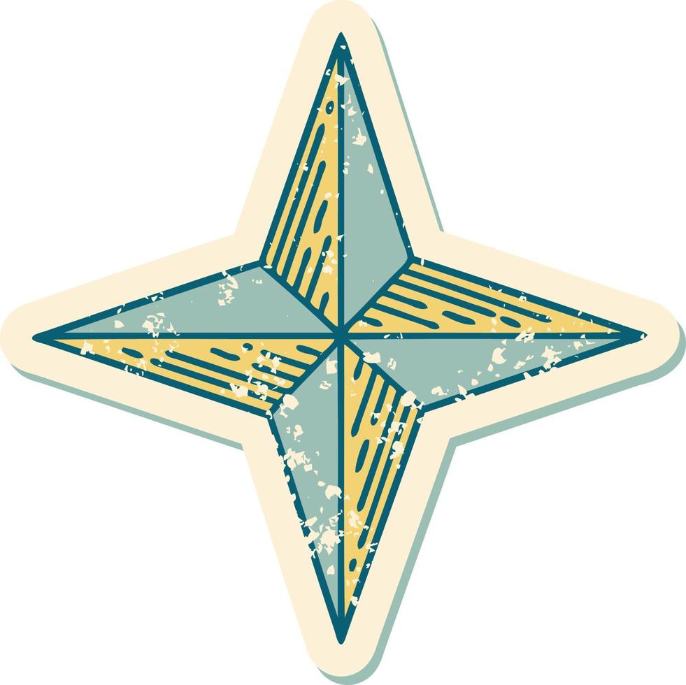 distressed sticker tattoo style icon of a star vector