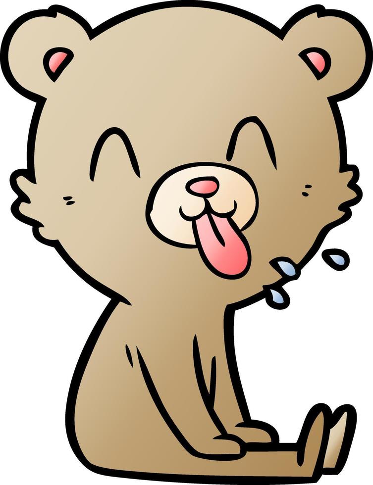 rude cartoon bear vector