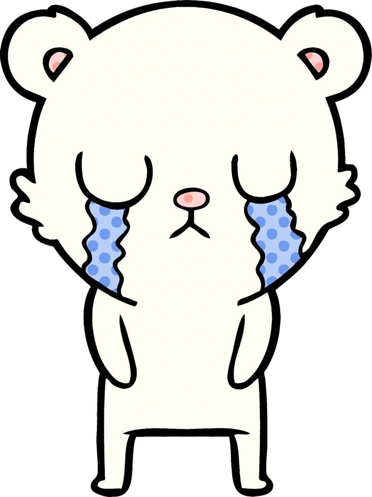 crying polar bear cartoon vector