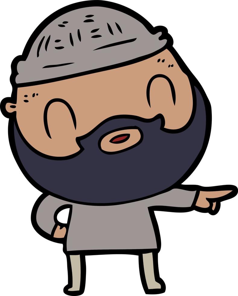 cartoon bearded man vector