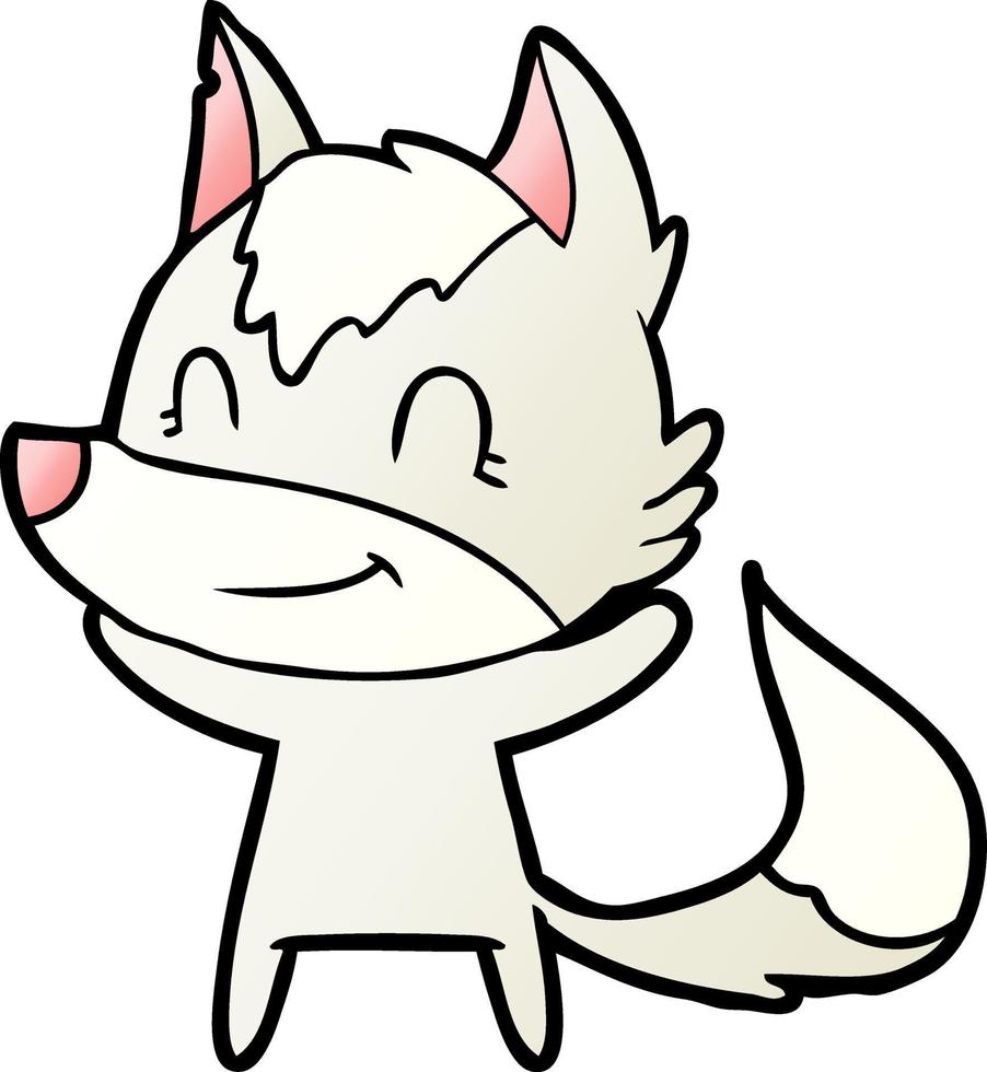 friendly cartoon wolf vector