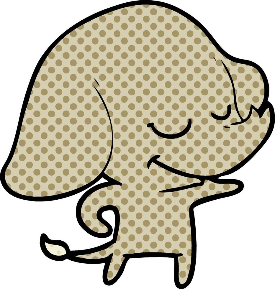 cartoon smiling elephant vector
