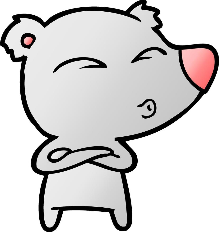 cartoon whistling bear vector