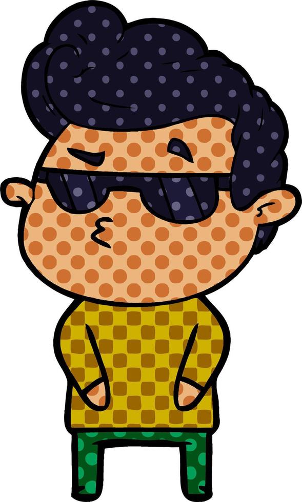 cartoon cool guy vector