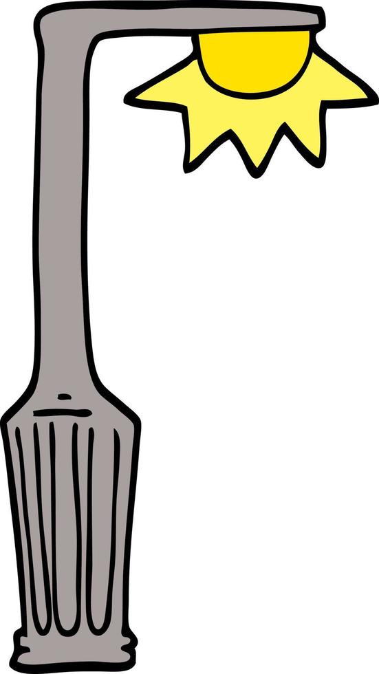 hand drawn doodle style cartoon lamp post vector