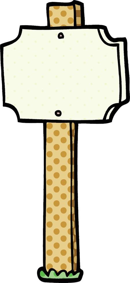comic book style cartoon sign post vector