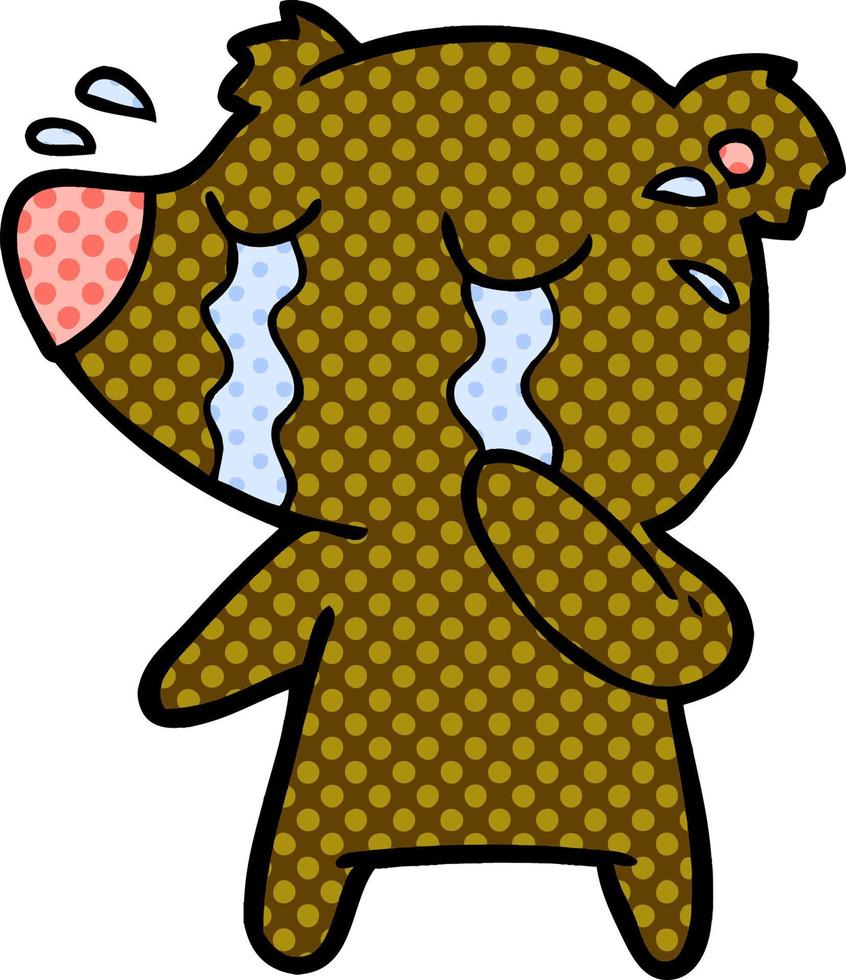 cartoon crying bear vector