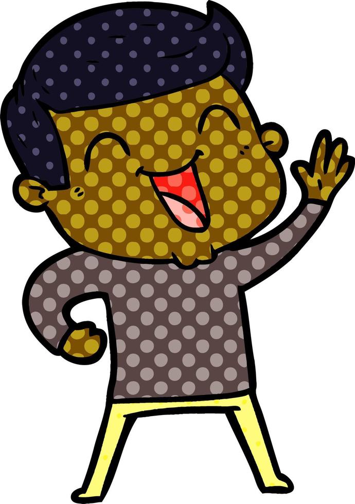 cartoon man laughing vector
