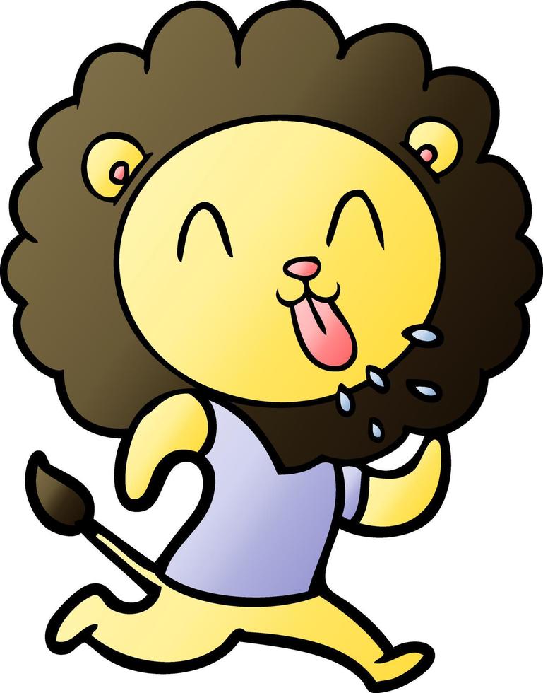 happy cartoon lion vector