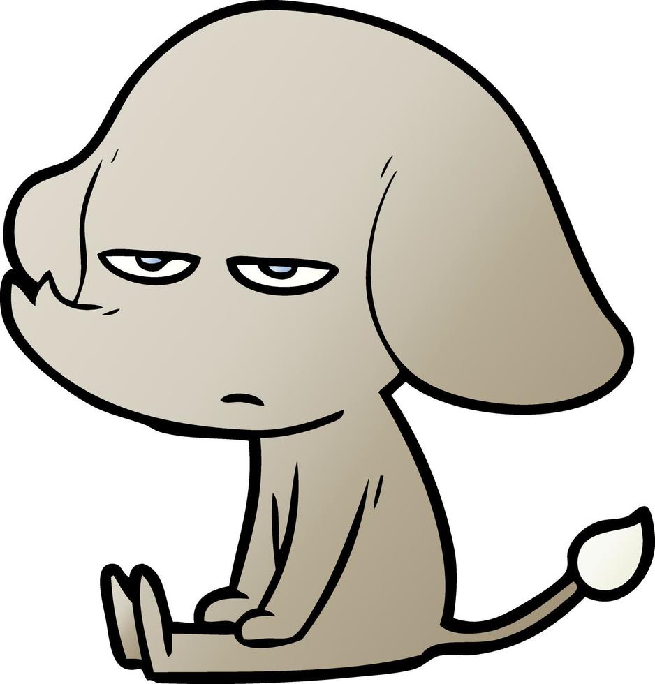 annoyed cartoon elephant vector