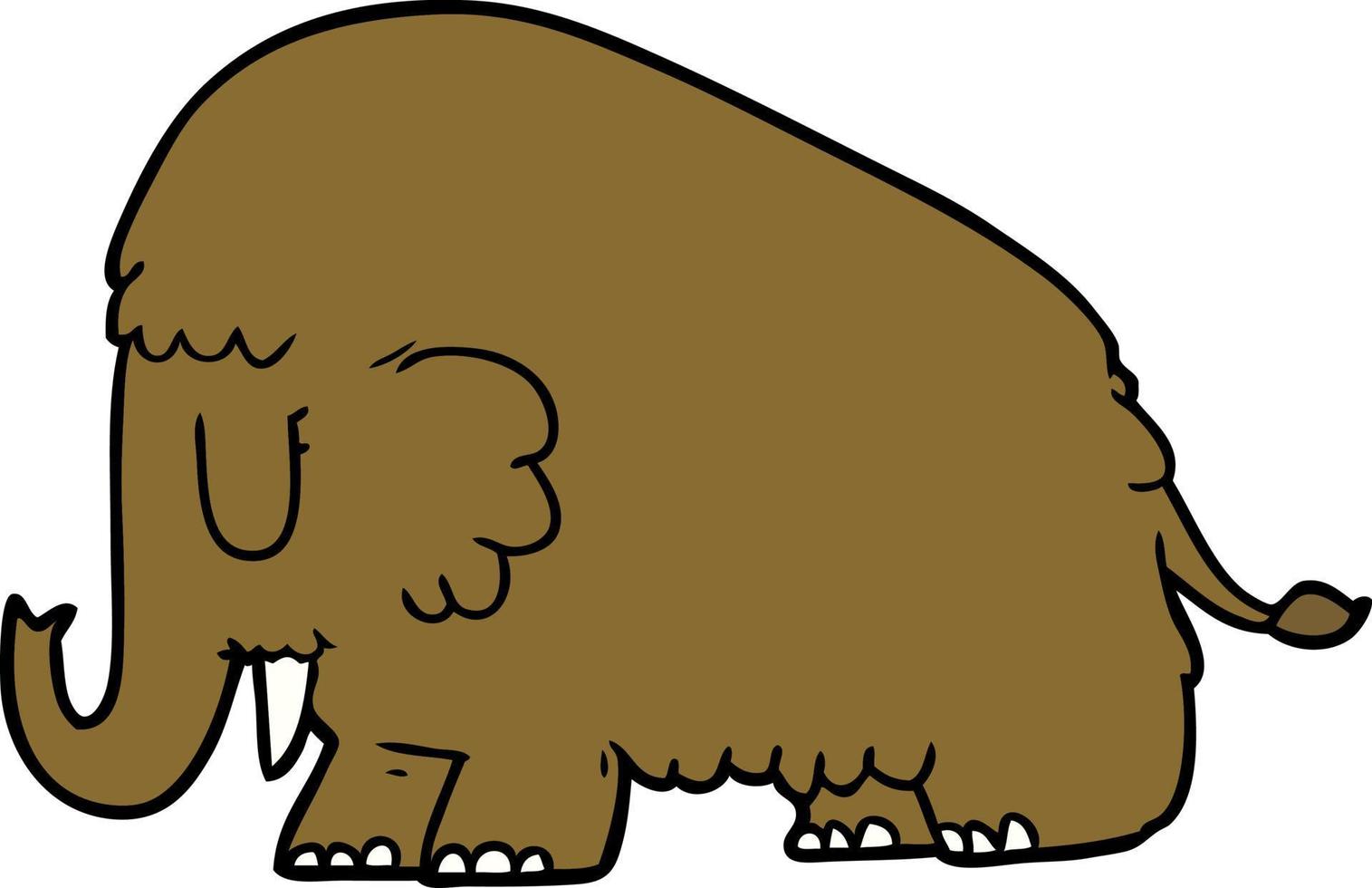 Vector cartoon mammoth