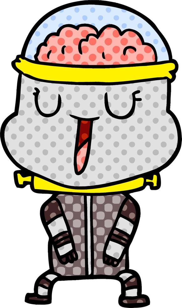happy cartoon robot vector