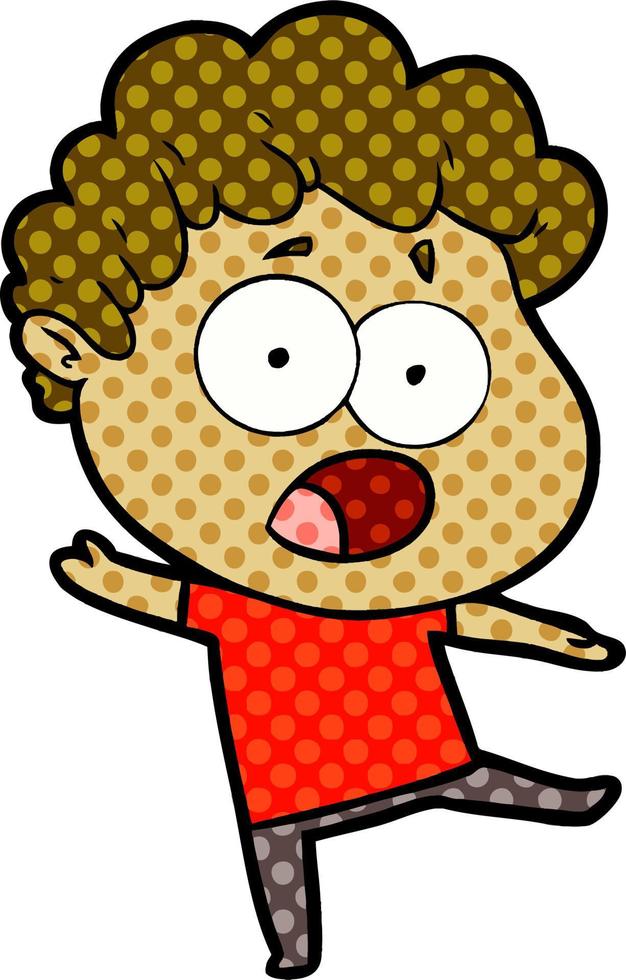 cartoon shocked man vector