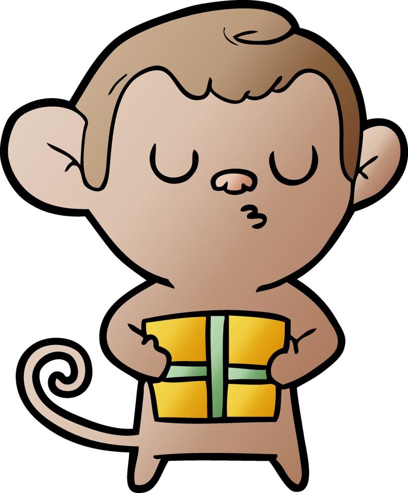 cartoon doodle character monkey vector
