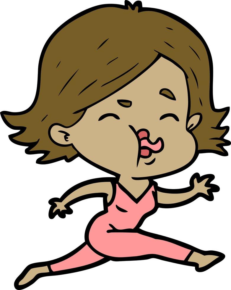 cartoon girl pulling face vector