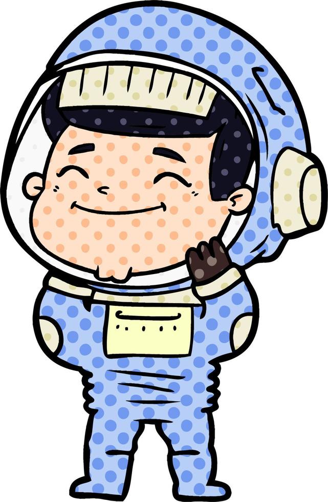 astronauta de dibujos animados feliz vector