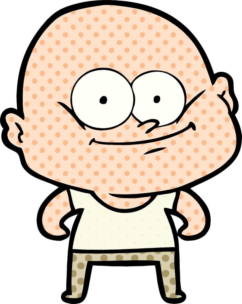 cartoon bald man staring vector