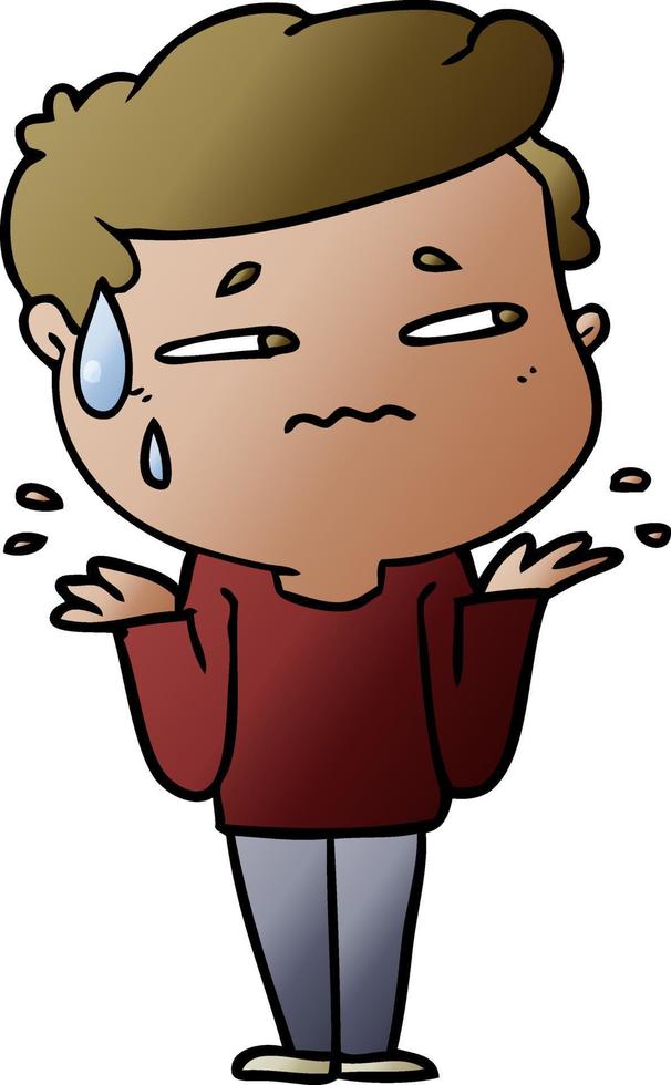 cartoon confused man vector